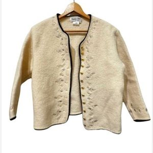 Franco Valeri ivory wool jacket blazer.